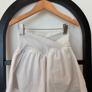 aerie White Athletic Shorts with Crossover Waistband